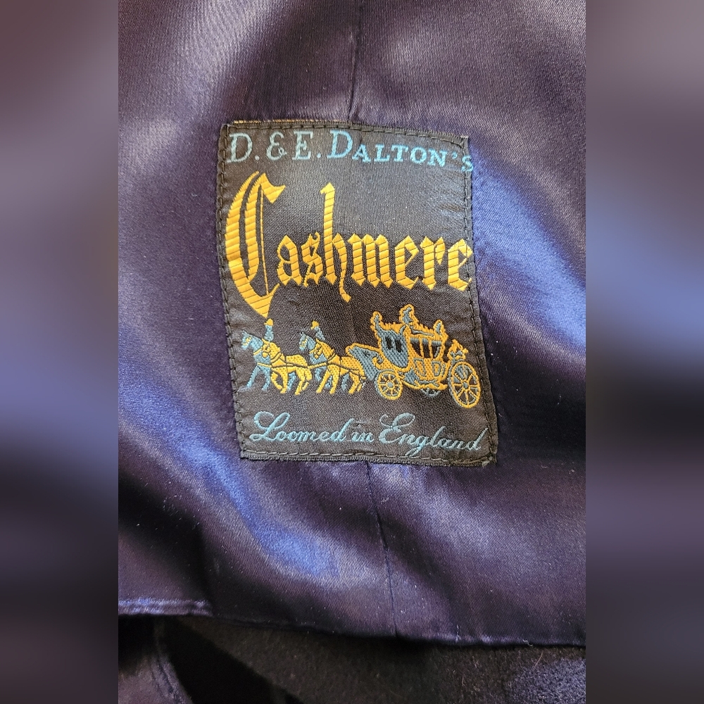 D. & E. Dalton Cashmere Long Vintage Peacoat Navy Blue Made In England - M - Picture 11 of 11
